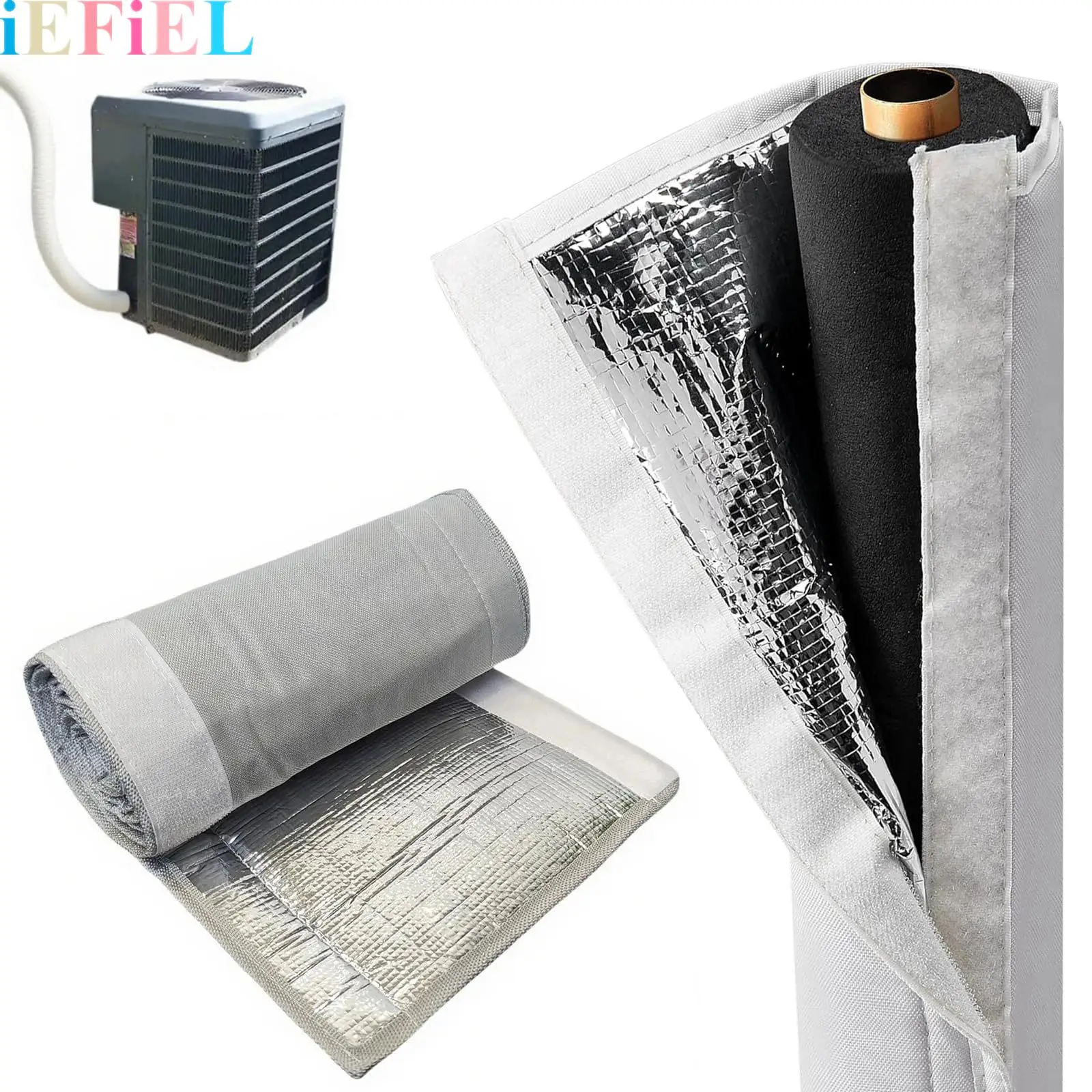 3 Layers Oxford Fabric Pipe Insulation Sleeve Copper Pipe Insulation Cover with Adjustable Straps And Hook And Loop Fastener