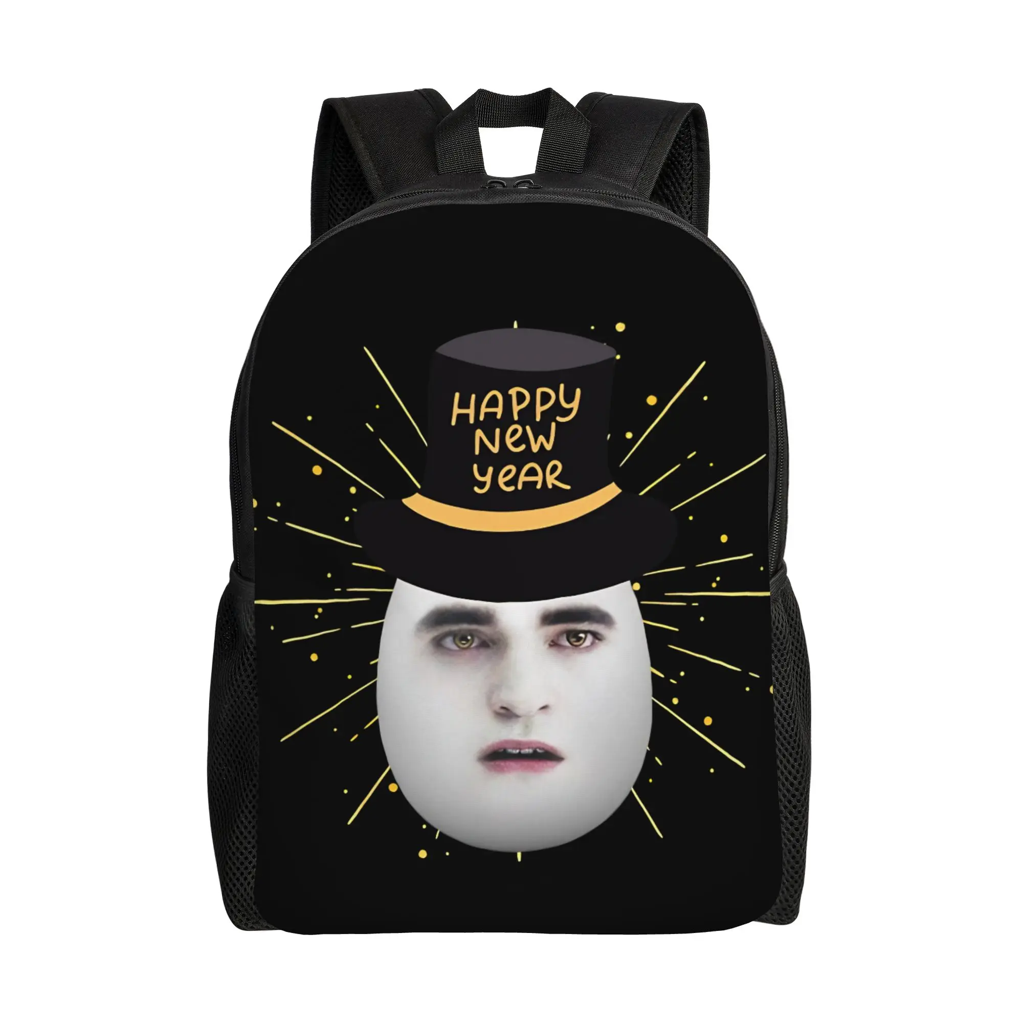 New Years Eggward Classical Backpack High School Hiking Travel Twilight Edward Cullen Daypack for Men Women College Canvas Bags
