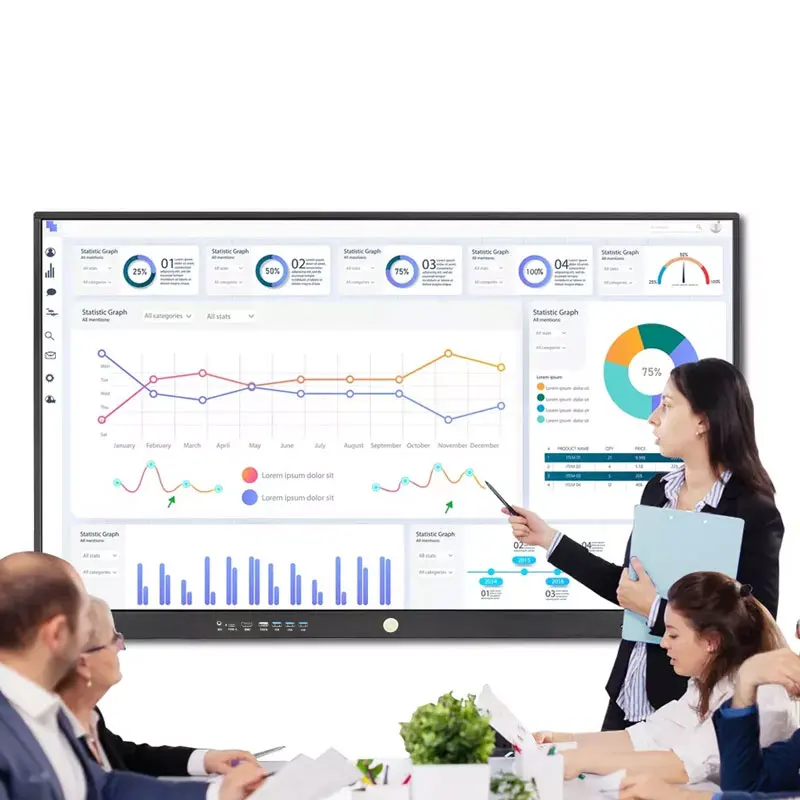 

Горячая продажа с фабрики, 4k, оптовая продажа, Android/Window Ops, смарт-плата, сенсорный экран, интерактивная плоская панель, 65 дюймов, белая доска, интерактивная