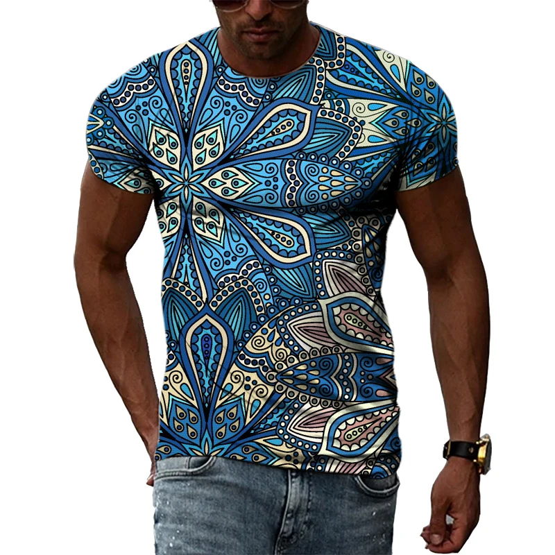 

Colorful Geometric Patterns T Shirts For Man Short Sleeve Top 3D Casual Street T-shirt Oversized Tee Shirt Men Vintage Clothing