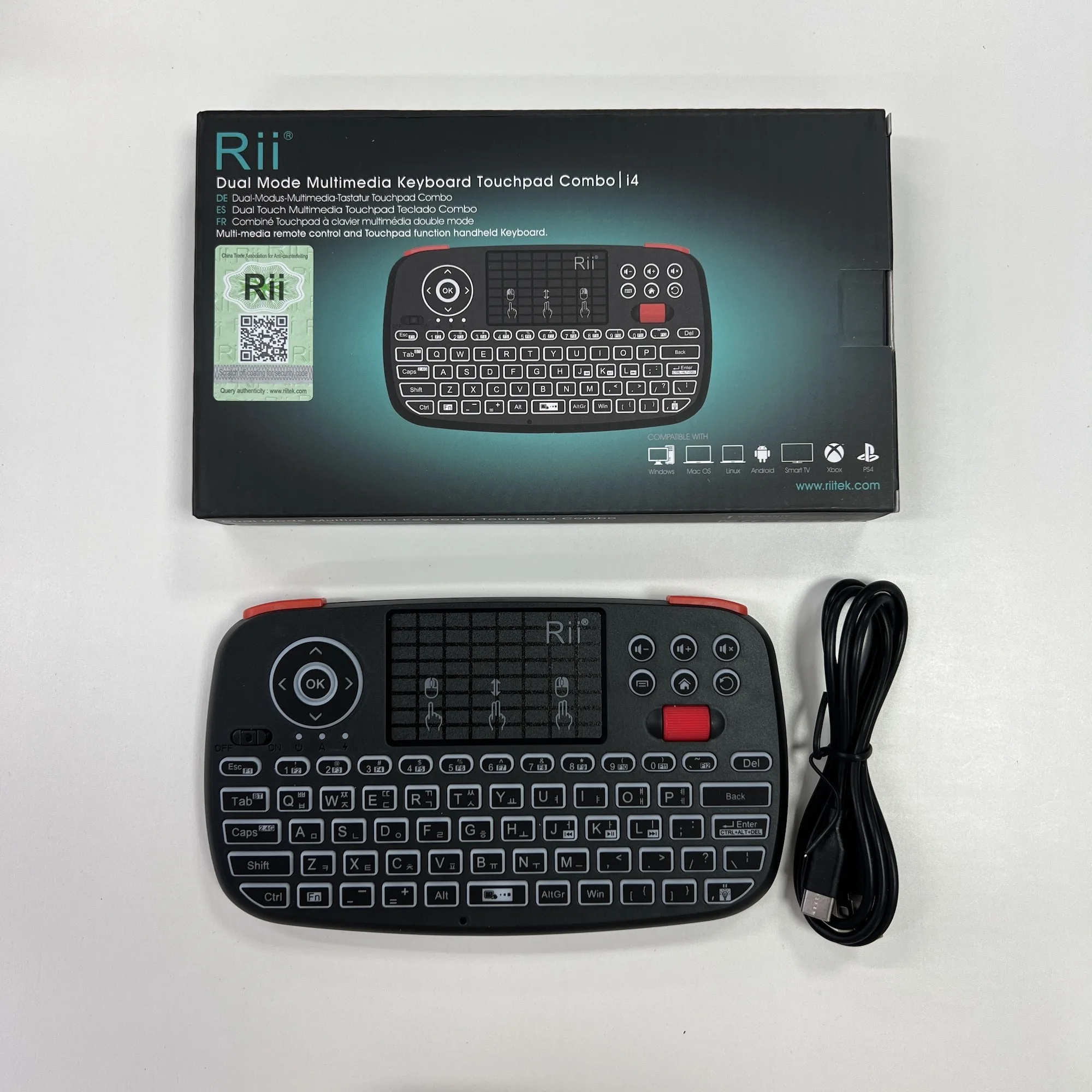 Rii I4 Mini BT Wireless Keyboard With Touchpad 2.4GHz Backlit Mouse Remote Control For Windows Android TV Box Smart TV
