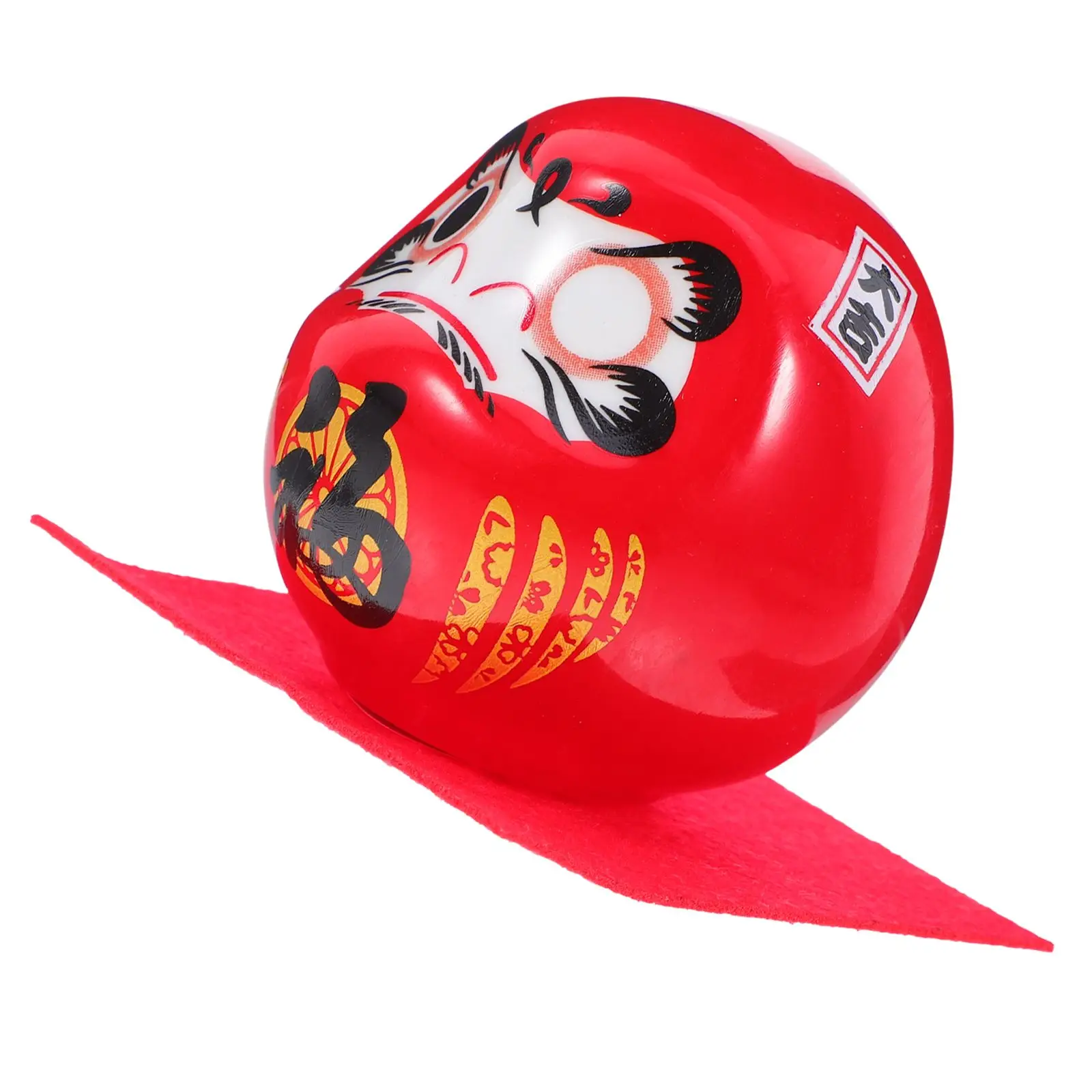

6cm Red Statue Japanese Ceramic Figurine Home Decoration Miniature Lucky Ornament Gift Tabletop Accessory