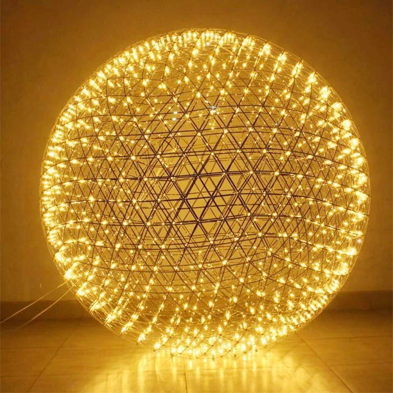 Fireworks Lights Spark Ball LED Ceiling Chandelier Pendant Lamp Remote Modern Stainless Steel LOFT Kitchen Island Hanging Light