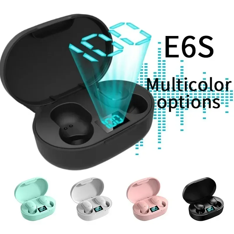 

E6S Wireless Sports Earphones Smart LED Digital Display Dual Channel Noise Reduction Call In Ear Bluetooth Earphones