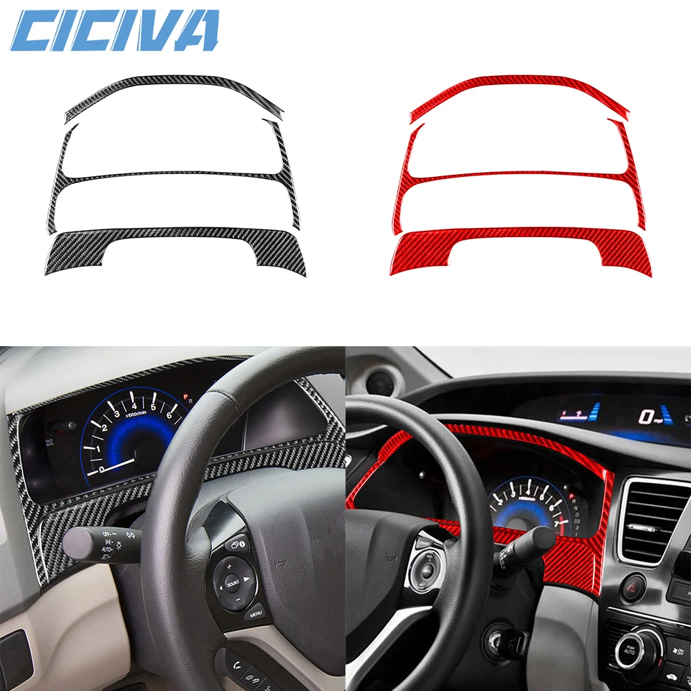 

For Honda 9th Civic Coupe Sedan 2013-2015 Carbon Fiber Instrument speedometer Panel Car inside Trim Accessories Sticker