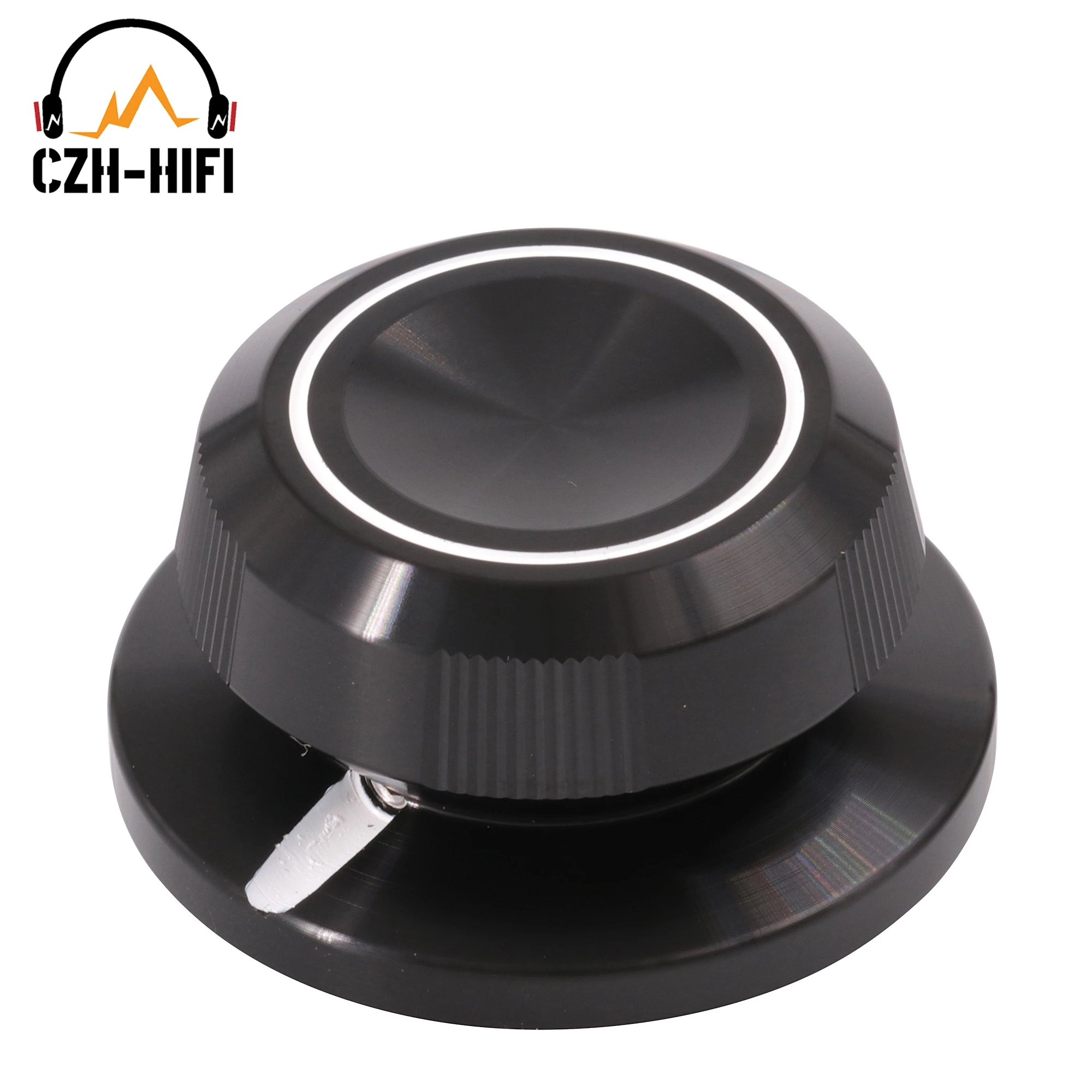 48x23 High End CNC Machined Solid Aluminum Knob for Audio Amplifier Potentiometer Volume Control DAC Radio Ratary Switch DIY