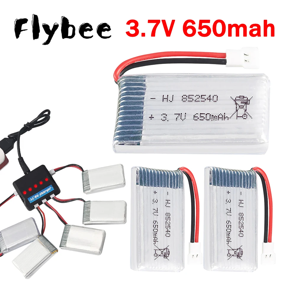 Lipo Battery 3.7V 650mAh  852540 and 5 in 2 Usb Charger For SYMA X5C X5C-1 X5 H5C X5SW X6SW H9D H5C RC Drone Parts Battery Sets