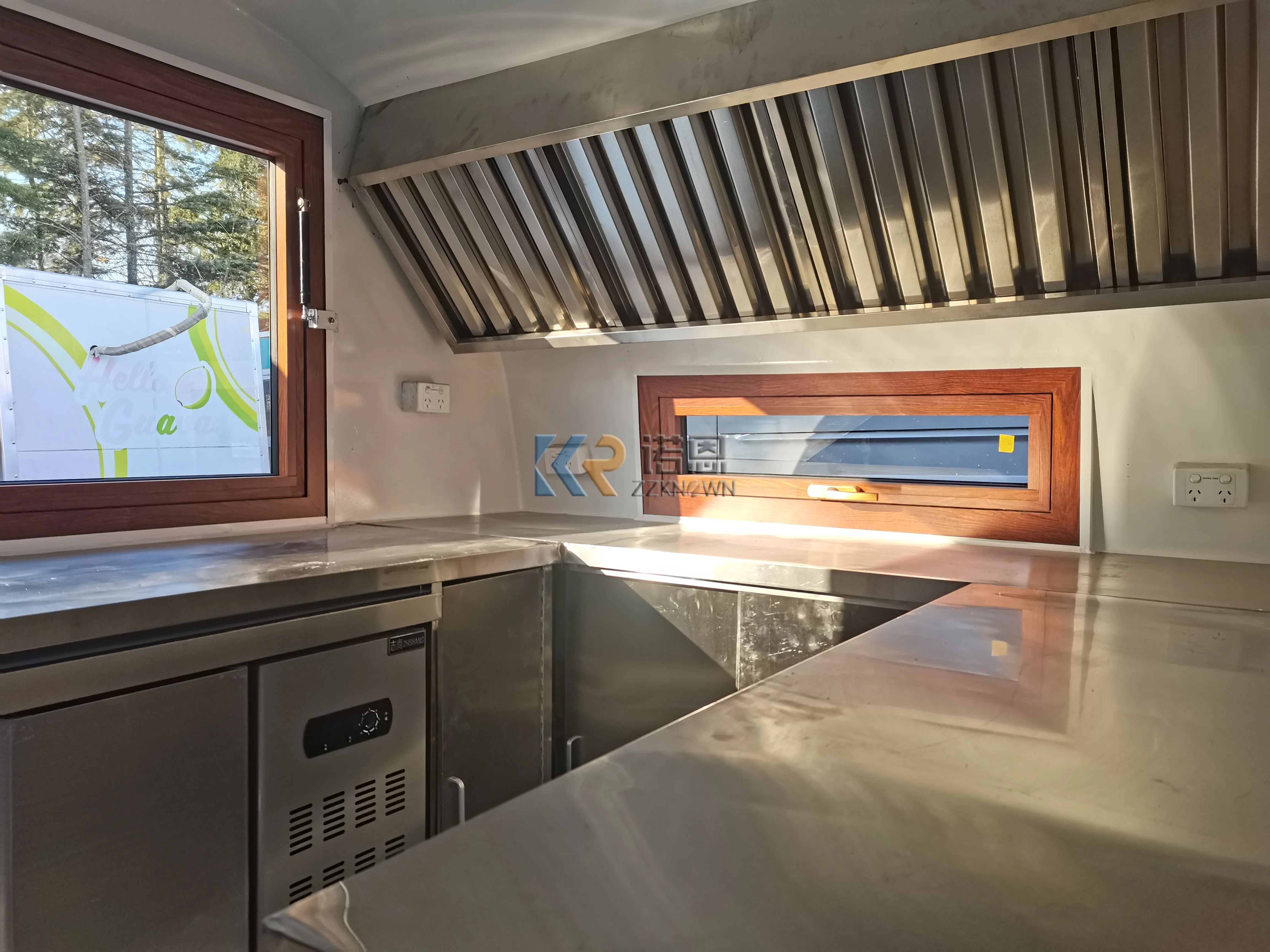 Caminhão de comida rápida cozinha móvel ao ar livre bolha chá sorvete venda reboque equipamentos de catering para venda