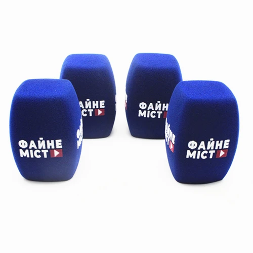 Imagen 2 del producto 1 pieza, logotipo personalizado para micrófono de espuma cuadrado, cubiertas de espuma para micrófono, parabrisas para micrófono de entrevista portátil