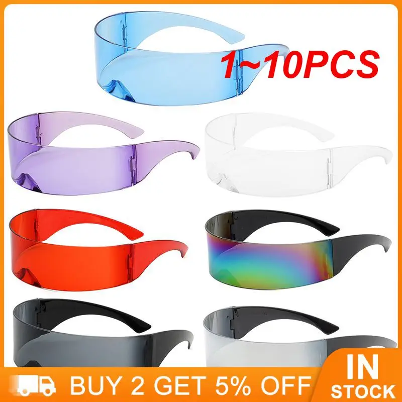 1~10PCS Durable Large Mirror Personality For Halloween Party Rimless Bike Equipment Windproof Glasses Anti-uv Party Glasses