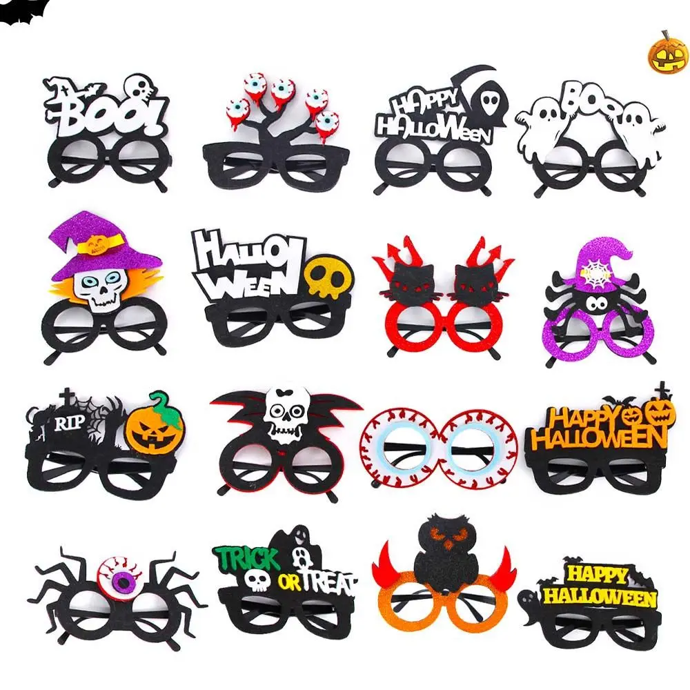 Horror Party Decoration Ghost Party Cobweb Eyeglasses Frames Halloween Dress Up Ghost Halloween Decoration Glasses Pumpkin