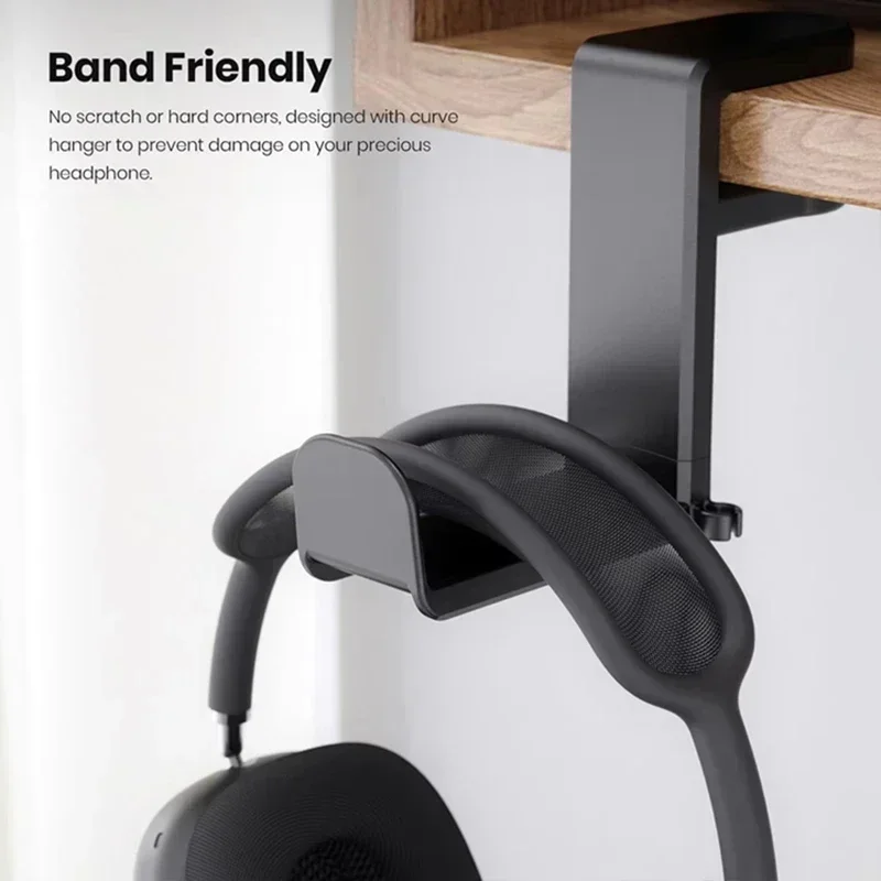 360 ° Rotierender Kopfhörerständer, Desktop-Headset-Halter, PC-Gaming-Headset-Halterung, Haken für Kopfhöreraufbewahrung, Hänge-Organizer – Detail 5