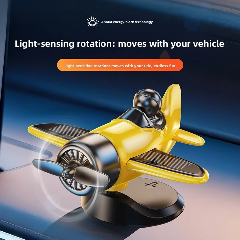 

Solar-powered rotating car ornament Car and airplane dashboard decorations, creative interior ornaments for vehicles, wholesale