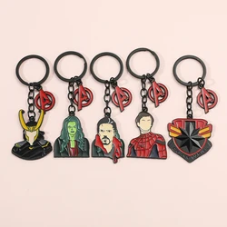 Marvel Keychains Spiderman Loki Black Widow Doctor Strange Key Chain Bulk Schoolbag Pendant Children Gift Anime Figure Toys