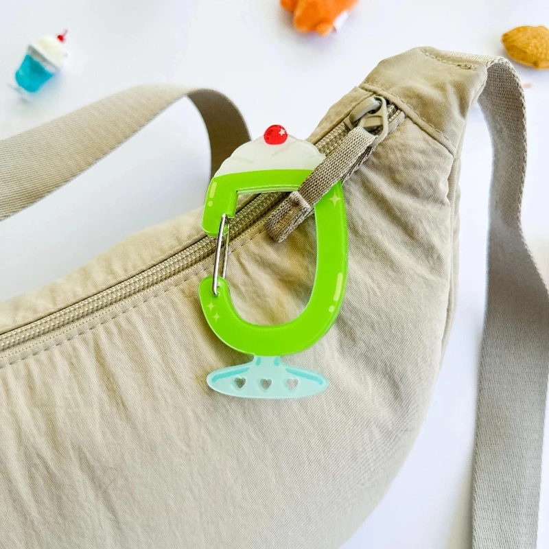 Melon Soda Acrylic Carabiner Trinket Holder Keychain bag backpack accessory Art Charm