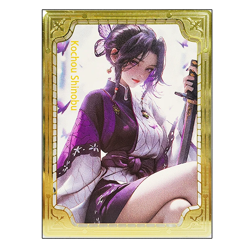 Carta di metallo fai da te gioco anime Kochou Shinobu Kafka george Raiden Shogun REM Boy raccoglie carte rare per regali di compleanno di natale