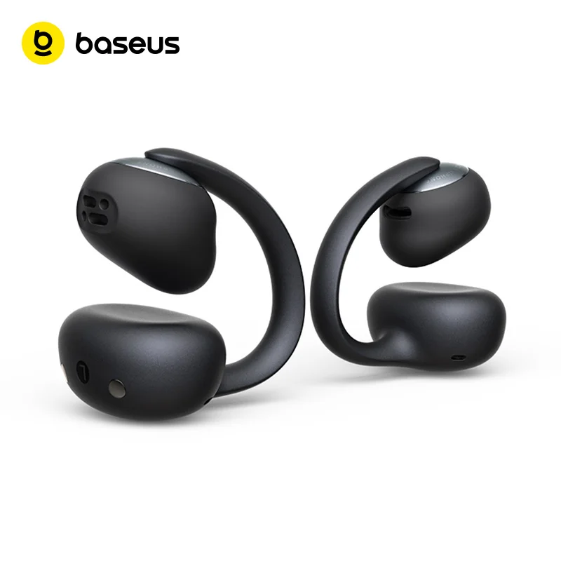 Auriculares inalámbricos de oído abierto Baseus Bowie MC2 con Bluetooth 6.0, auriculares deportivos con clip cómodo, 4 micrófonos, llamadas nítidas con IA, auriculares con refuerzo de graves.