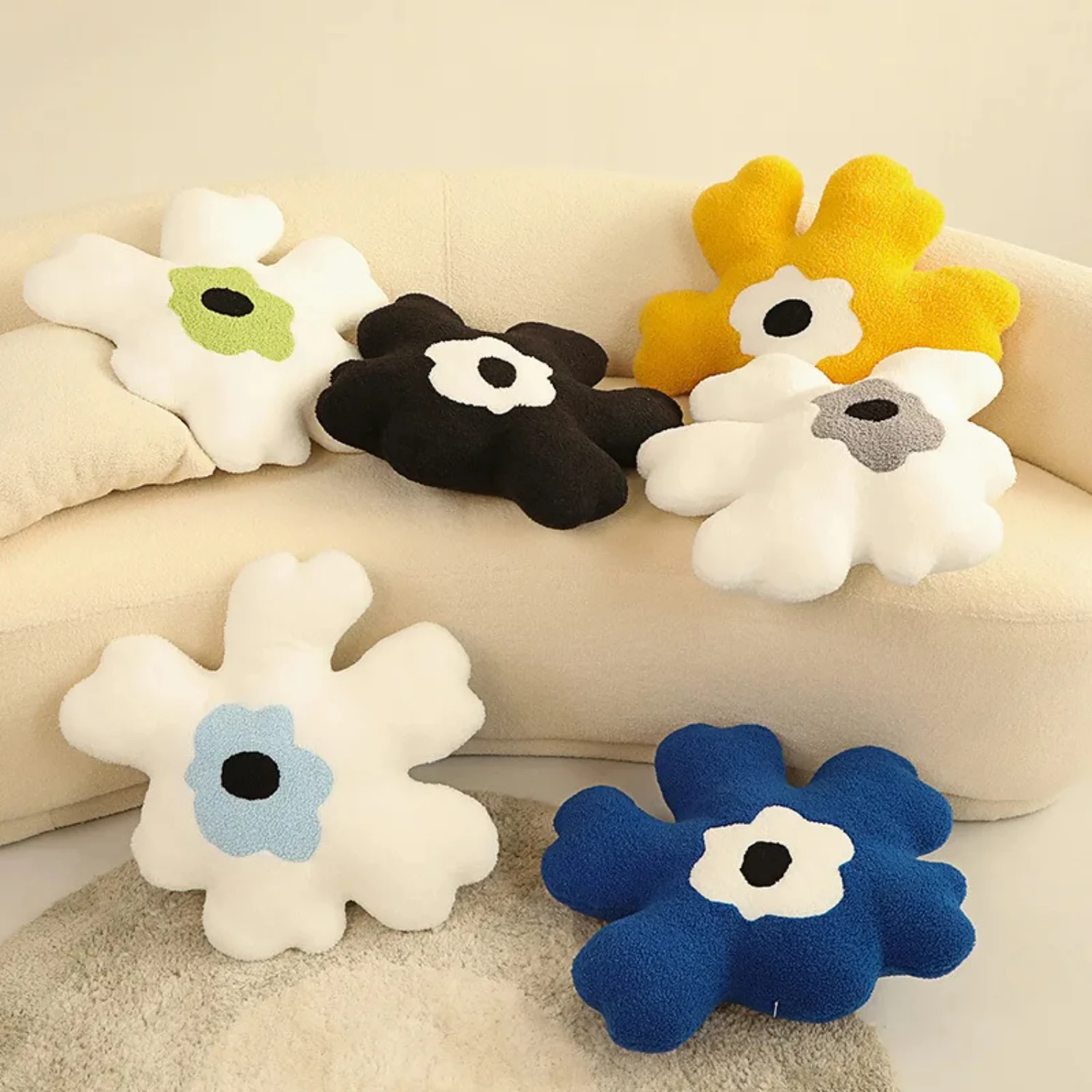 INS Flower Plush Pillow Baby Bedroom Sofa Cushion Living Room Decorative Throw Pillows Sunflower Kids Stuffed Toys Photo Props