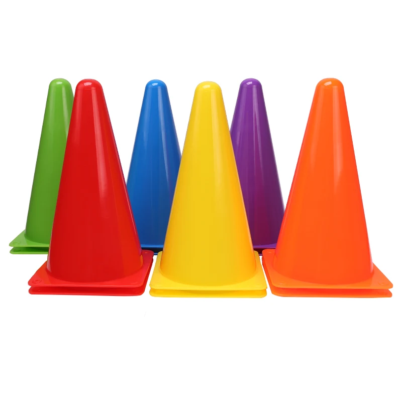 Cono de señal de fútbol de 23cm, obstáculos de entrenamiento de fútbol, cubo con logotipo resistente al desgaste, marcador de barrera para practicar fútbol, bloqueo de carretera