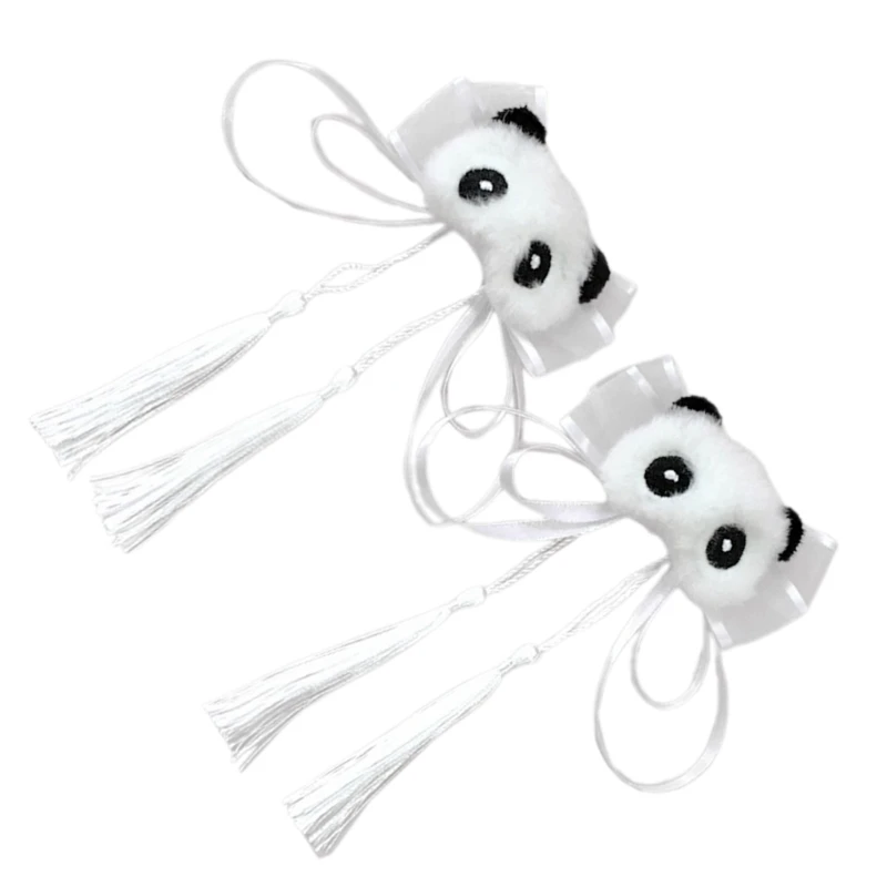 Y2K Ancient Tassels Panda Hair Clip Girl Hair Decor Vintage Chinese Costume Hairpin Headdress Hair Accessories