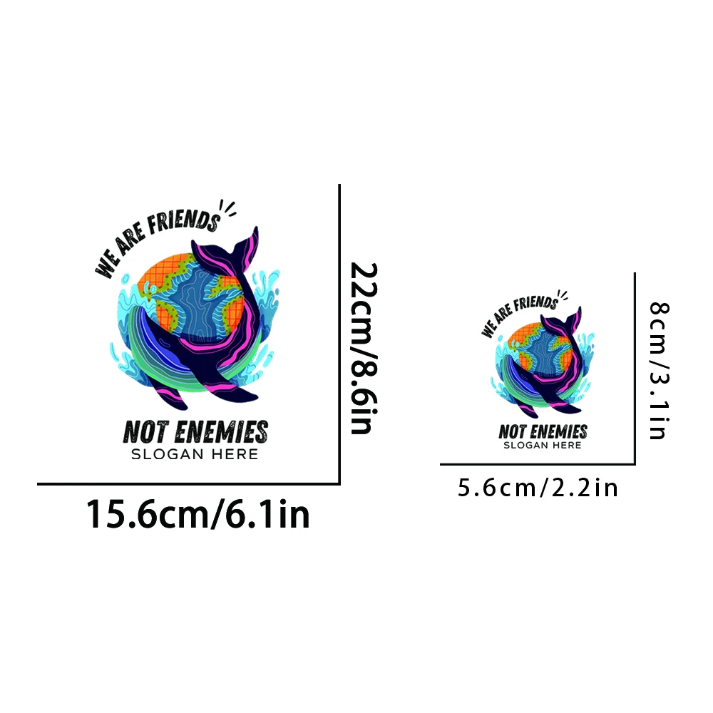 동물계 향유 고래, Dtf 전송 다리미, 티셔츠 전송, 패치 패치 의류