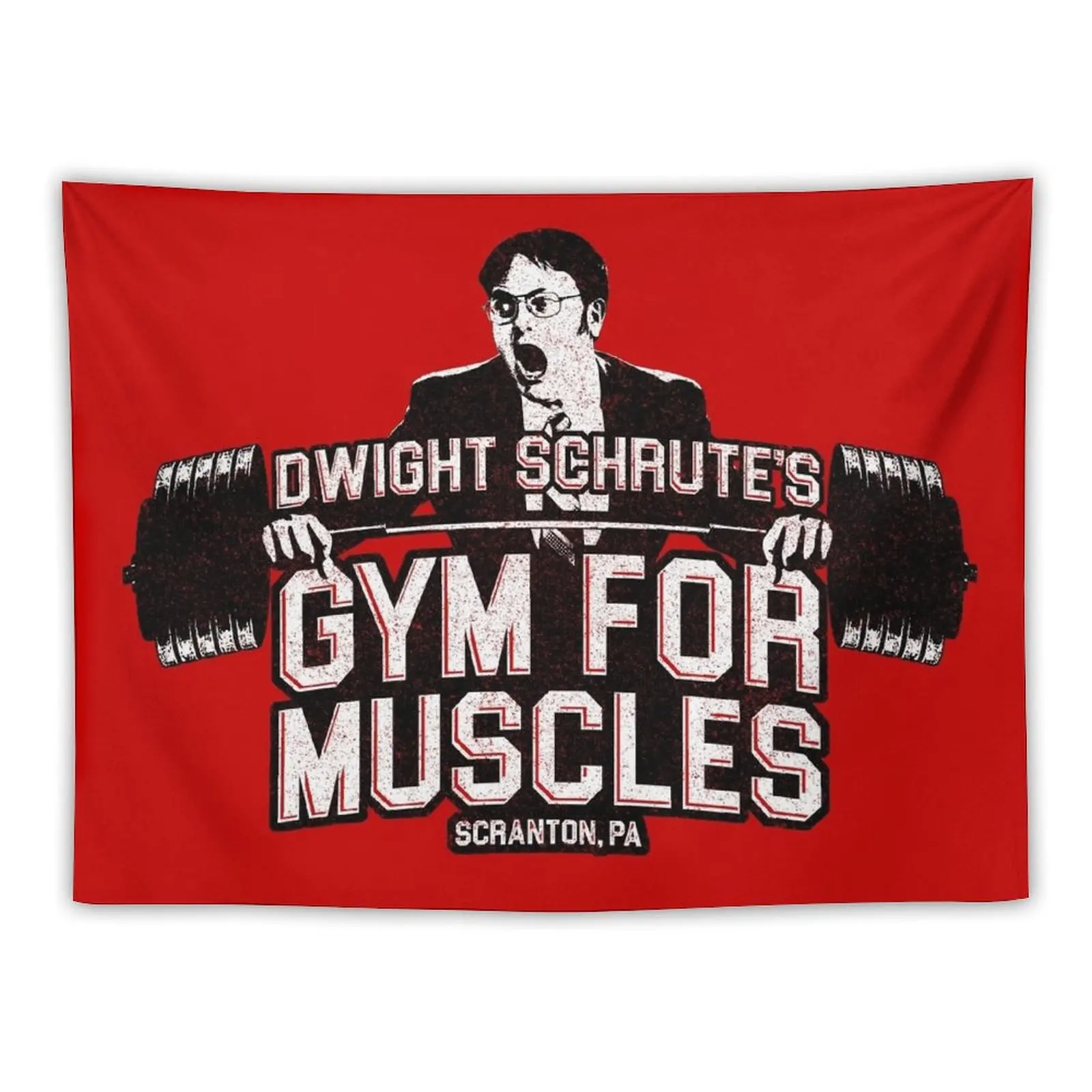 Dwight Schrute's Gym For Muscles Tapestry Room Decorations Aesthetic Decor For Room Funny Tapestry