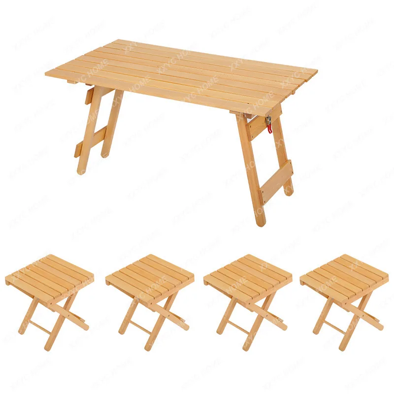 Wooden Chair New Patent Practical Occasional Table and Chair Set Folding Table and Chair