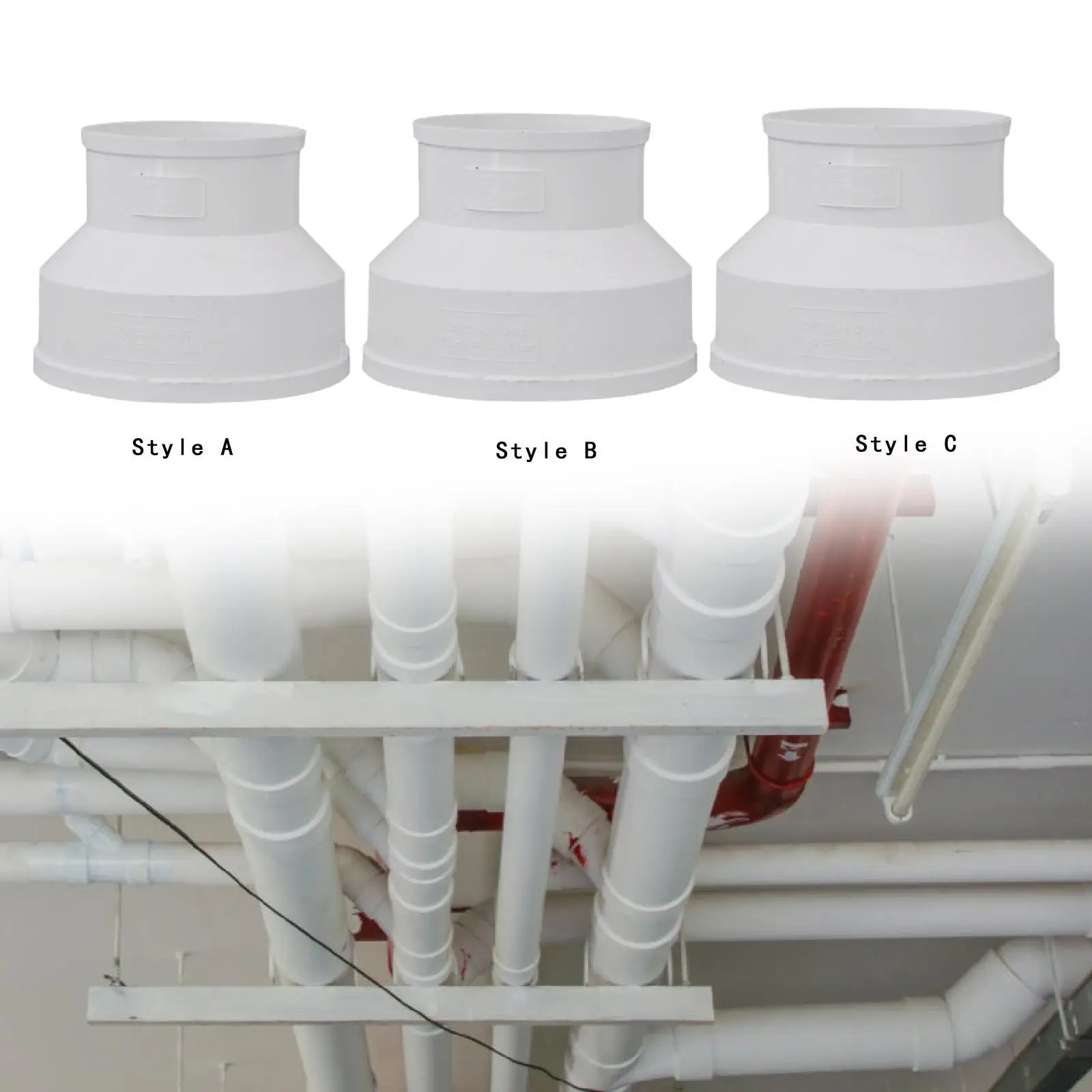 Air Pipe Adapter Accessory Lightweight Duct Reducer Pipe Connector for Ventilation System Hotel Wear Resistant Easy to Install