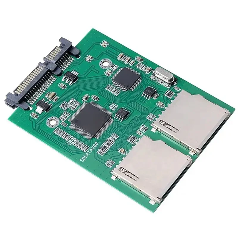 

Dual SD To SATA Hard Drive Adapter Card Converter Adapter 7+ 15Pin SATA Serial SATA