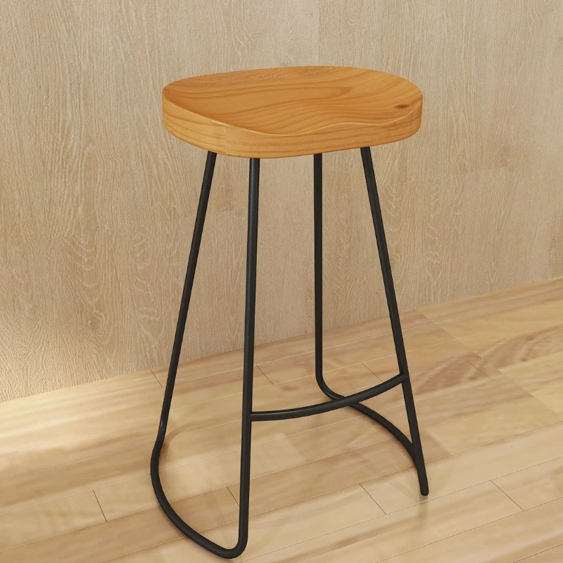 無垢材バースツール高脚カウンタースツール北欧クリエイティブバーチェア高アメリカンキッチンスツール装飾家具