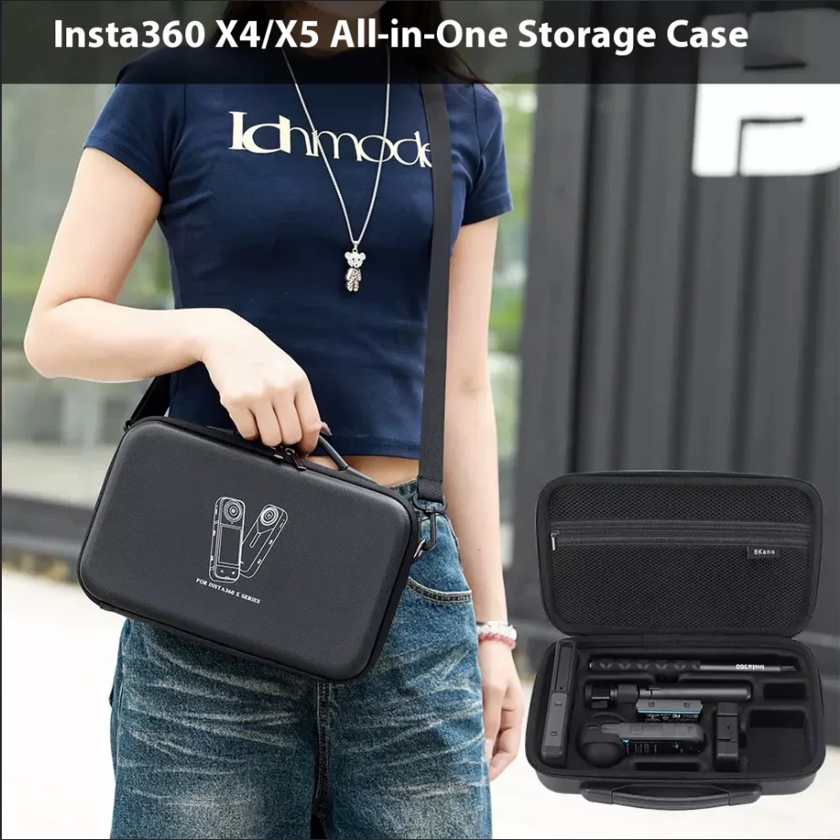 

For Insta360 X4X5 Storage Bag Waterproof Protective Shoulder Bag Insta 360 X5/X4 Large Capacity Carrying Case Camera Accessories