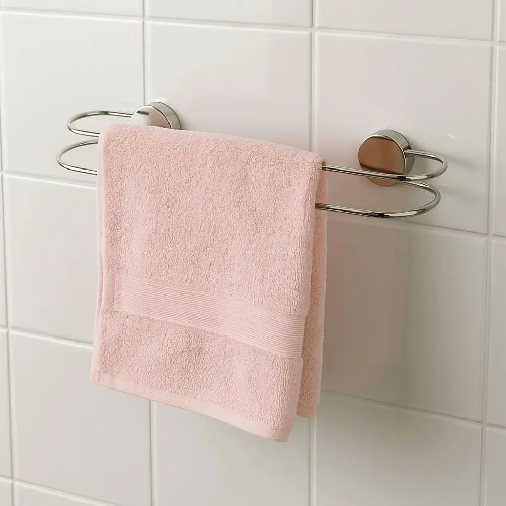 

Wall Mounted Suction Cup Towel Rack Corrosion-Resistant Space Saving Stainless Steel Towel Rack No Punching Rustproof