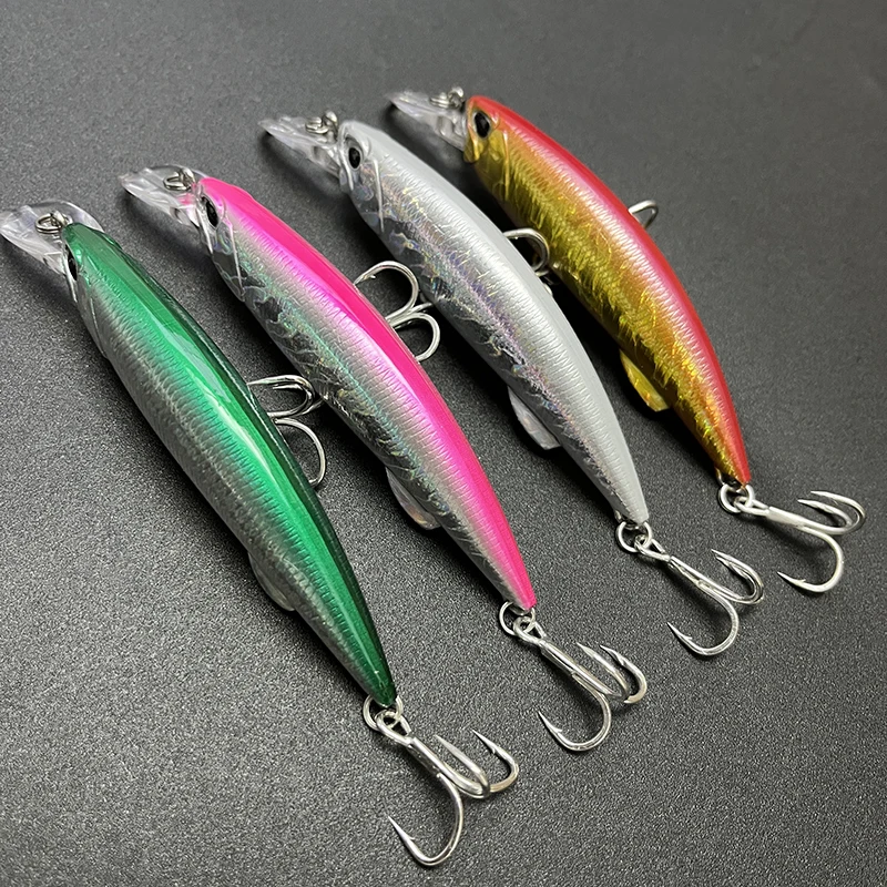 40G 92Mm Zware Zinkende Minnow Vissen Lokt Kunstmatige Harde Aas Wobblers Voor Bas Forel Jerkbait Plastic Swimbait Pesca Tackle