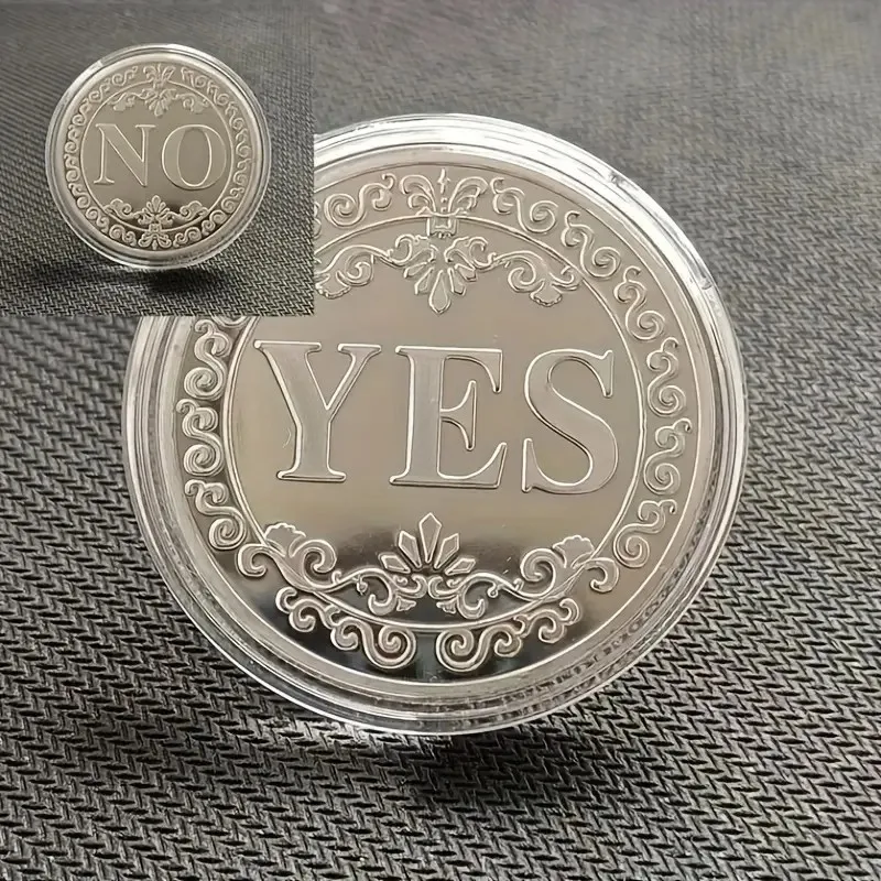 

1PC YES or NO determines coin, commemorative gold coins, home decor coins, double-sided embossed coating, collectible coins