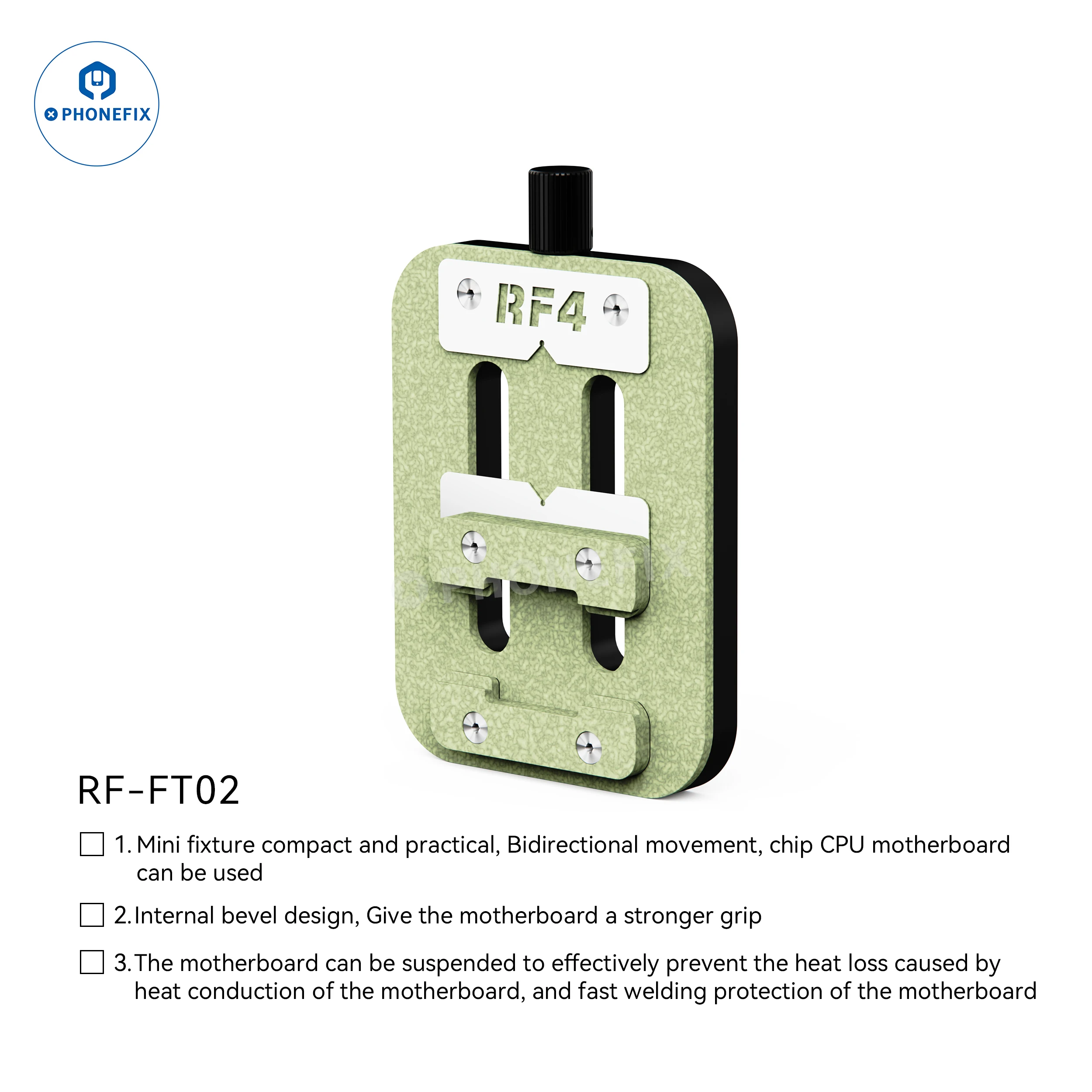 RF-FT11 FT02 FT03 Universal PCB Holder Mainboard Soldering Fixture for Cell Phone Tablet IC Chips Three-Layer Board Slot Clamp