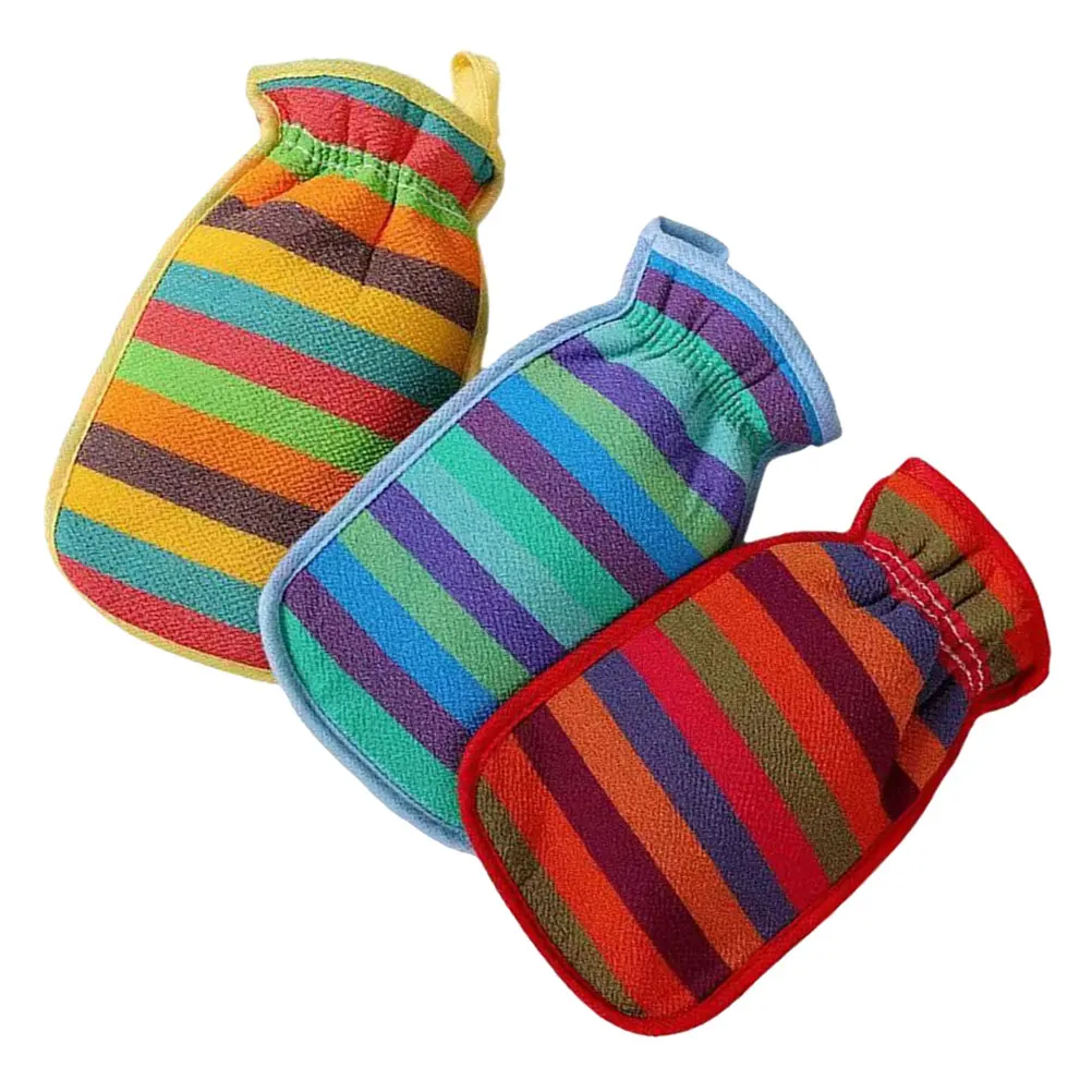 

3 Pcs Bathing Gloves Body Sponge Deep Cleansing Exfoliator Shower Scrubber Dual Sided Design Face Towels Bath Accessories