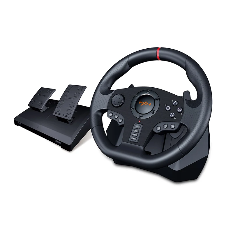 For PXN V900 Xbox Racing Wheel Game Steering Wheel 6 in 1 Black Wired Custom Logo Accept Steering Wheel for Ps4 USB Wired 10pcs