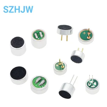 Condensador de Microfone Electret, Captador, 52DB, 2Pin, 4.5x2.2mm, 6x2.2mm, 6x5mm, 9x7mm, 9x4.5mm, 9x4.5mm, 10pcs por saco