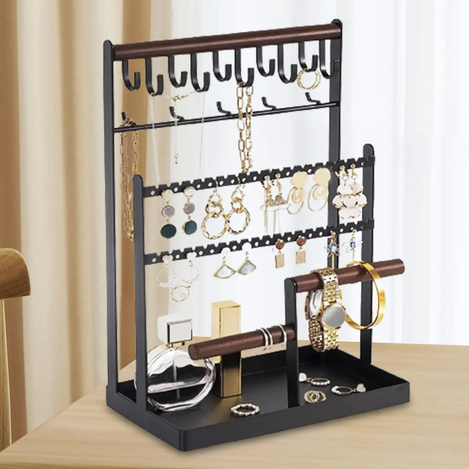 Necklace Earring Organizer Jewelry Display Rack Cufflinks Body Jewelry Tray Jewelry Holder Jewelry Tower for Showcase Vanity