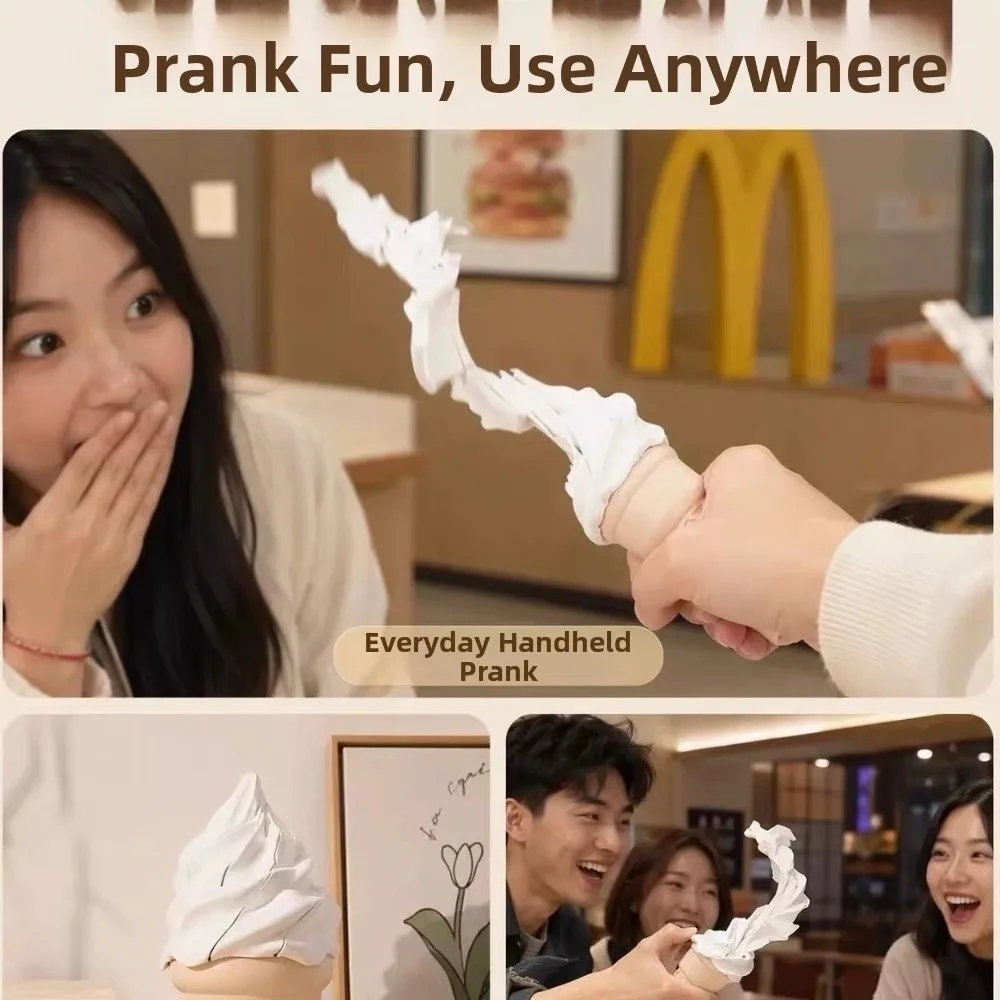 Retractable Structure Ice Cream Sword Curved Shape Smooth Surface Retractable Sword Colorful Cone Ice Cream Prank