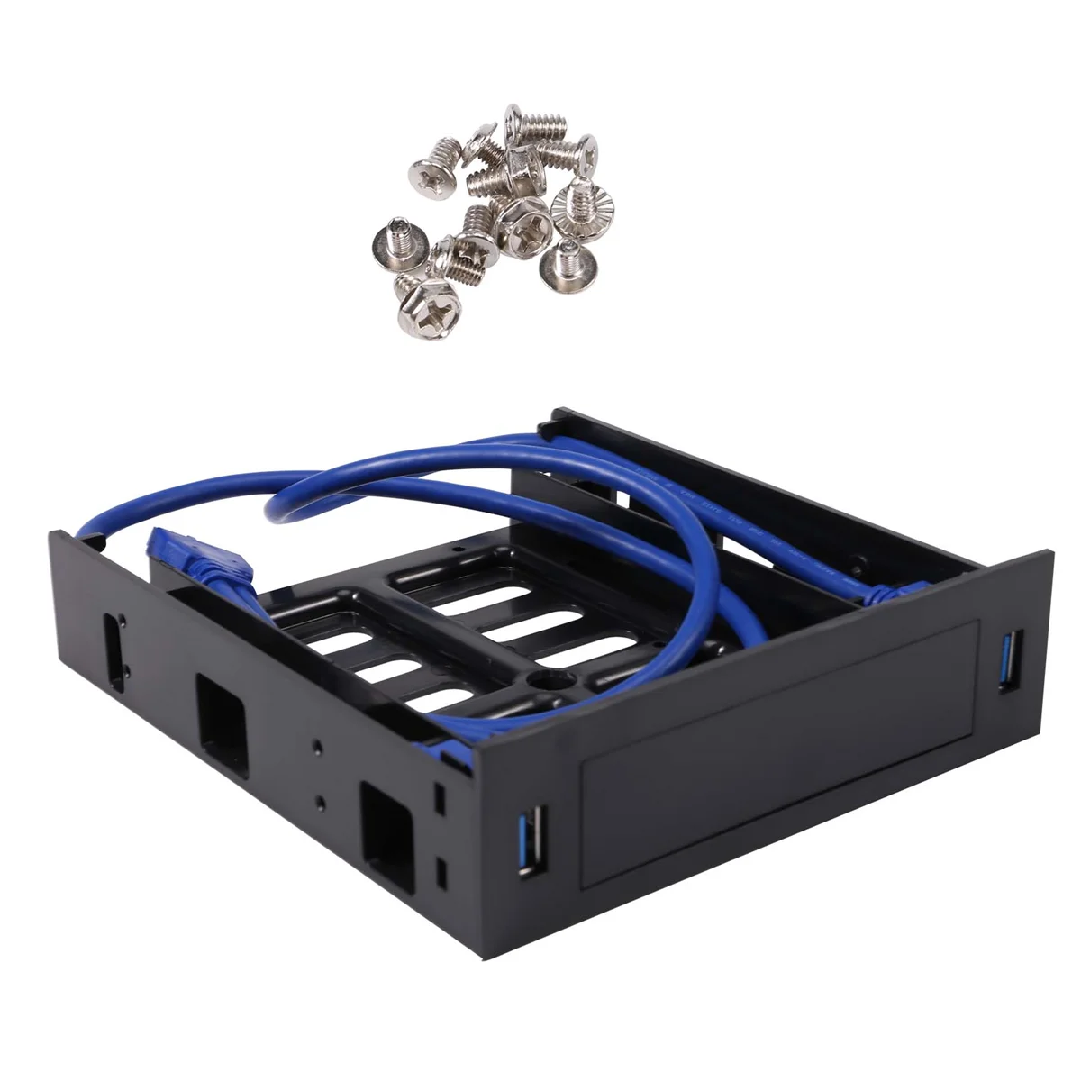 Hot New 2 X USB 3.0 Front Panel with 3.5Inch Device/HDD or 2.5Inch SSD/HDD to 5.25 Floppy to Optical Drive Bay Tray Bracket