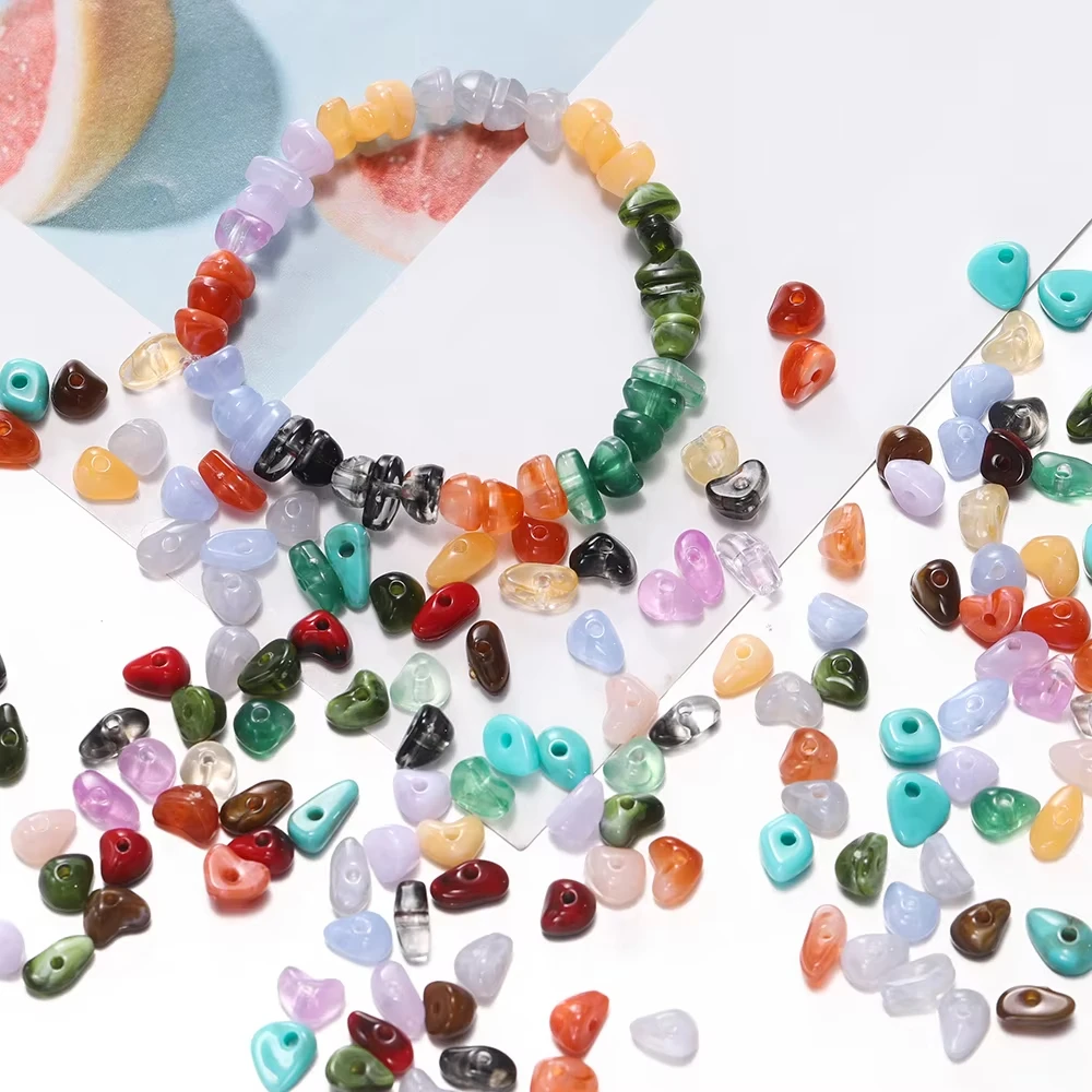 About 525pcs/Box Imitation Natural Stone Beads Irregular Acrylic Spacer Loose Bead Set for Bracelet Necklace DIY Jewelry Making view 5