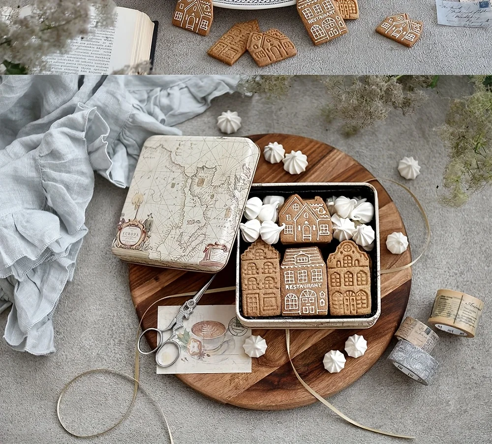 4-teiliges Lebkuchenhaus-Ausstechformen-Set, 3D-geprägte Stadthaus-Keksausstecher für Weihnachtsbacken, Kuchen und Festtagsleckereien – Detail 4