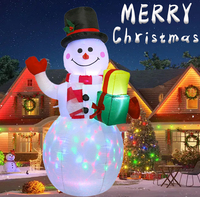 1.5M Christmas Inflatable Snowman Wiht Gift Lights USBPlug Outdoor Ornament Xmas Party New Year Party & Holiday DIY Decorations