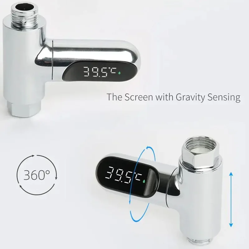 Youpin LED عرض المنزل دش المياه ميزان الحرارة تدفق المياه الذاتي توليد مقياس الحرارة رصد لرعاية الطفل