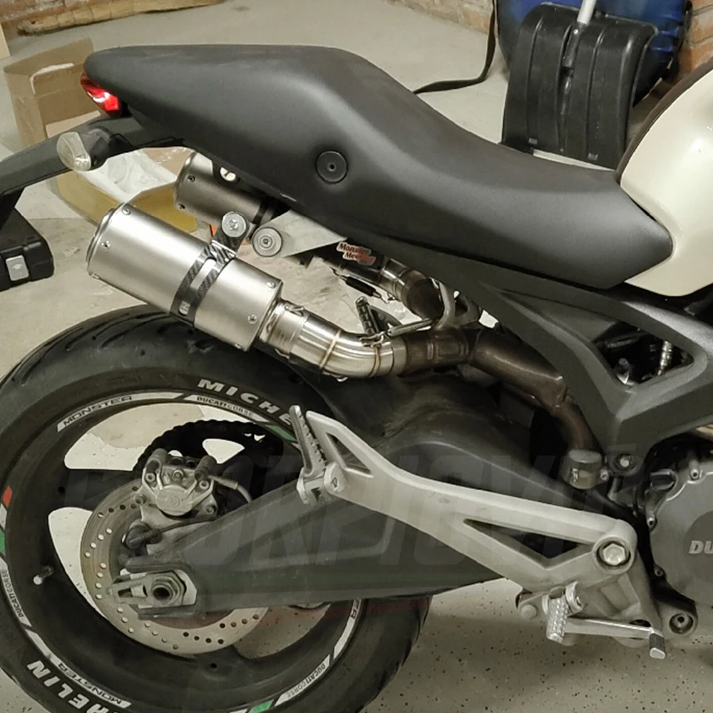 مصنع الساخن بيع دراجة نارية العادم الهروب تعديل أنبوب الوصلة الأوسط المزدوج ل DUCATI Hypermotard 796 Mons