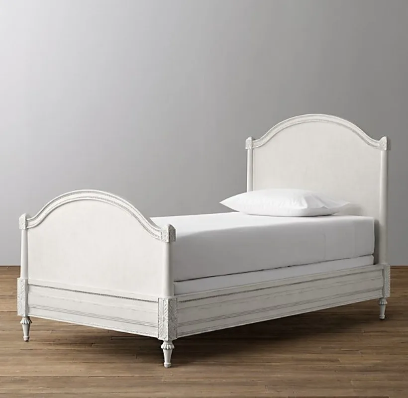 American rural retro solid wood home children's bed French simple solid wood bed modern single bed