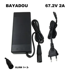 67.2V 2A Lithium Charger For 60V 16S 10AH 15AH 20AH Li-ion 18650 Battery Pack XLRM 1+ 2-