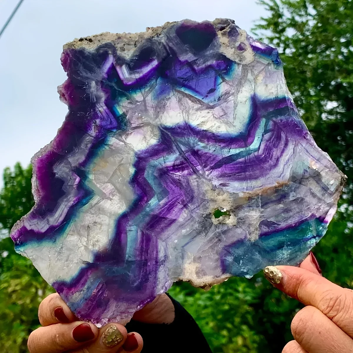 

1pc Natural Rainbow Fluorite Crystal Slice, Ideal for Meditation, Home Decor, a Unique Collectible Specimen, Holiday Gift