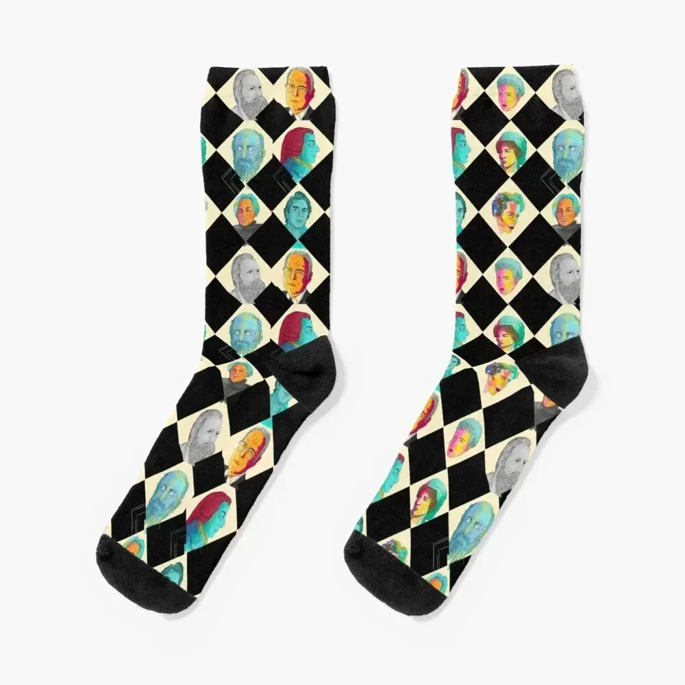 

Philosophers Pattern Chess iIlustration Socks sport sheer winter gifts Socks Girl Men's